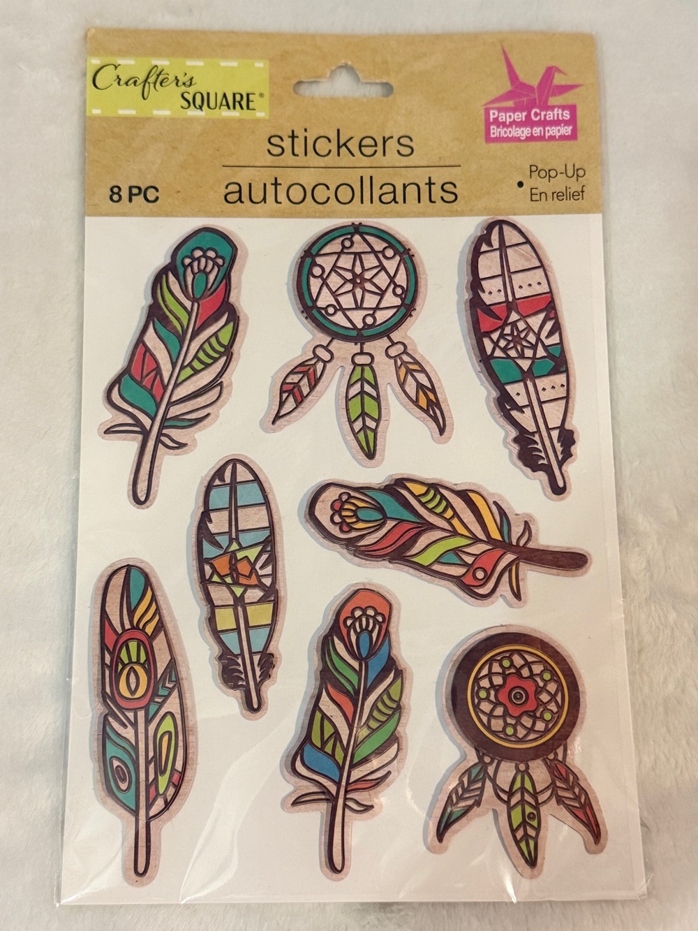 Multicolor Dreamcatcher & Feather Stickers - 8pc